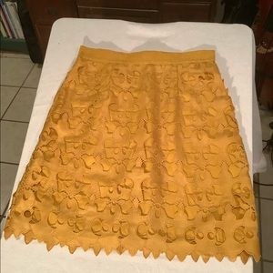 LOFT Saffron Lace Overlay Skirt Size 2